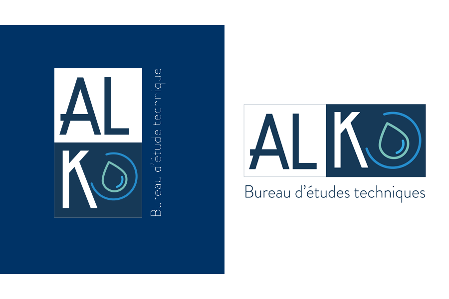 Déclinaisons du logo ALKO sur différents supports