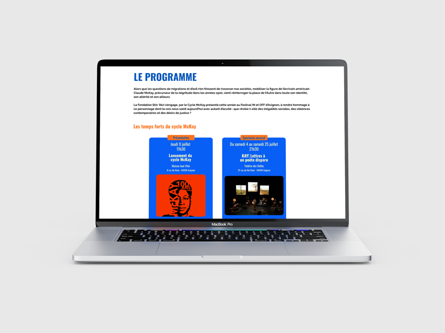 Mockups multi-écrans du site du Festival d’Avignon