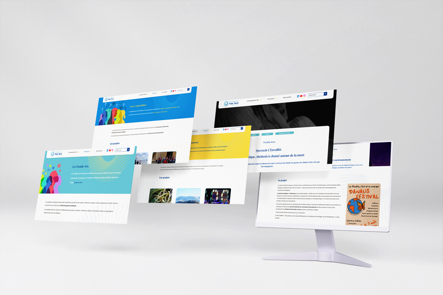 Mockups multi-écrans du site de la Fondation Stin’Akri