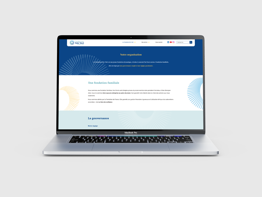 Page de présentation des missions du site de la Fondation Stin’Akri
